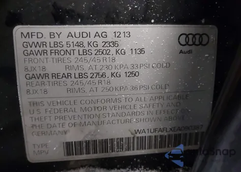 2014 Audi Allroad 2.0T Premium z USA, uszkodzony, nr VIN WA1UFAFLXEA090387